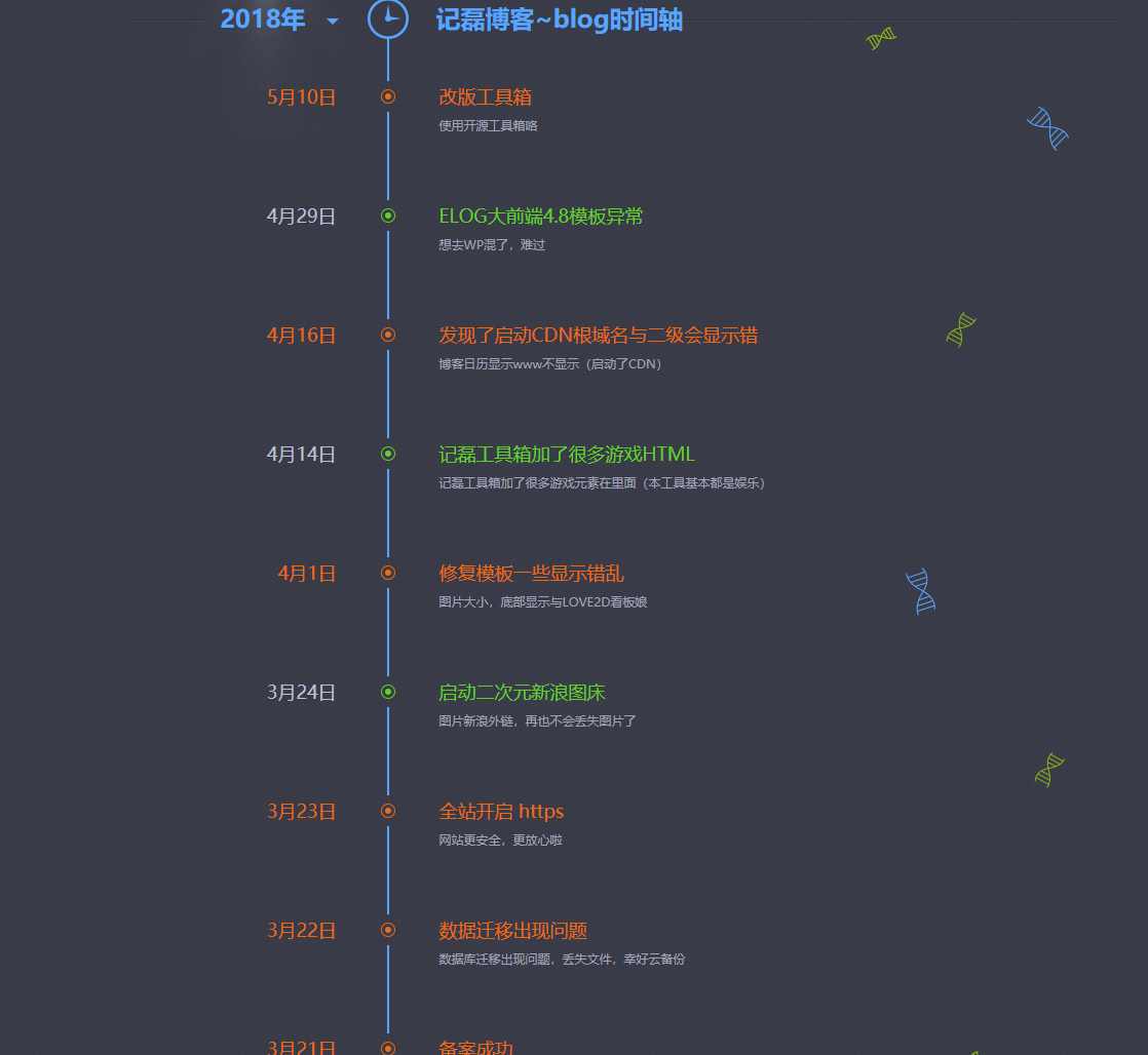 时光轴网站HTML源码分享下载记磊工具箱炫酷PHP源码代码-轻刻年轮