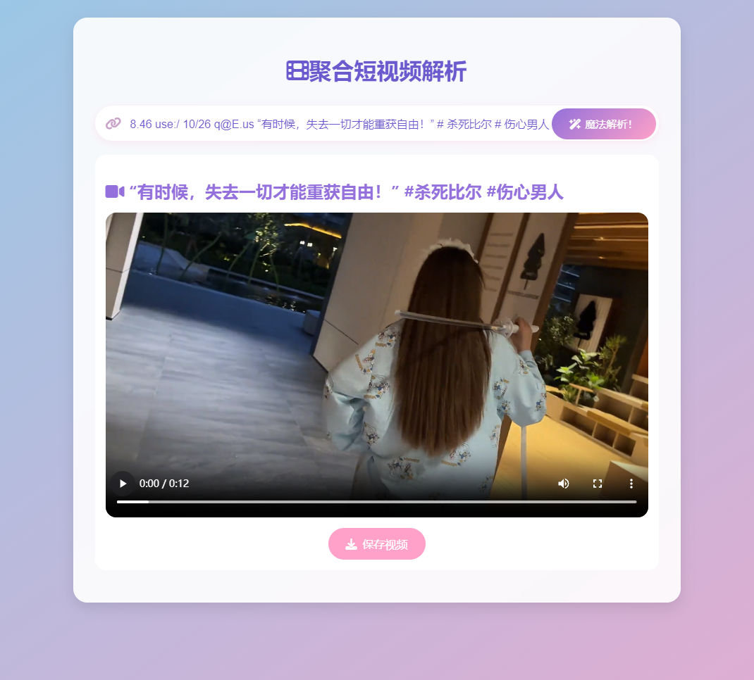 图片[2]-二次元聚合短视频解析去水印系统双端适配交互优化源码-轻刻年轮